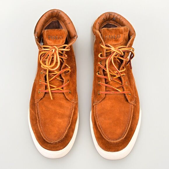 Polo Ralph Lauren Tedd Chukka Boots Leather Mens 10.5 Brown Casual Hi Lace Shoe main image 4